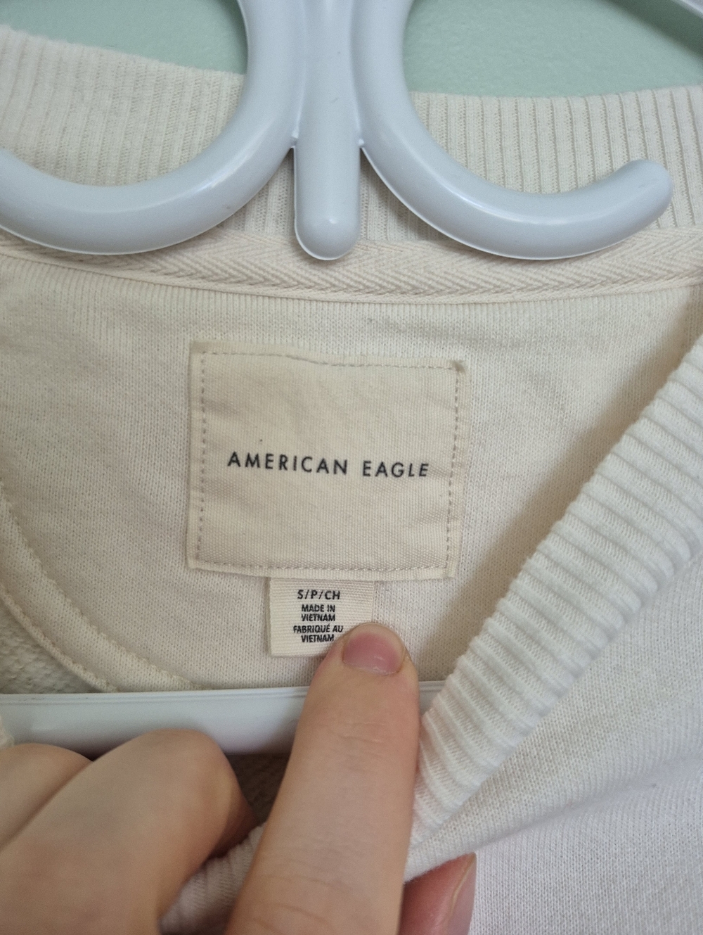 American Eagle Women's Neutral Feminine Cream Floral Crewneck Sweater Size Small - Picture 4 of 5